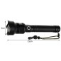 Lanterna LED P70, 3 moduri iluminare, USB, waterproof, aluminiu, 4500lm, 6800mAh, negru