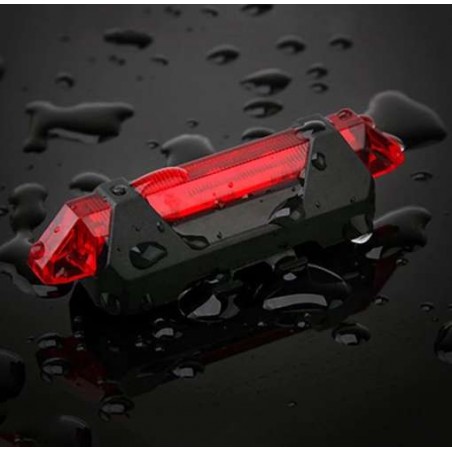 Lampa spate bicicleta, waterproof, 4 moduri iluminare, rezistenta intemperii, negru