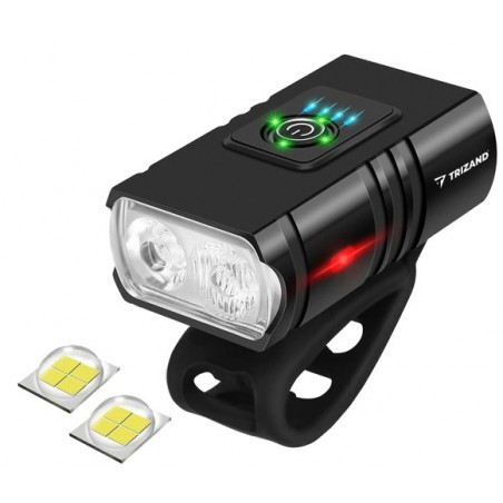 Set far si stop, incarcare USB, autonomie 4 ore, 6/7 moduri iluminare, IPX6