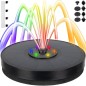 Fantana solara exterioara, LED-uri RGB, 7 duze interschimbabile, 900mAh, 16x4cm, negru Fantana solara exterioara, LED-uri RGB, 7 duze interschimbabile, 900mAh, 16x4cm, negru