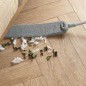 Perie telescopica pentru praf, 2 capete, maner antiderapant, ergonomic, microfibra, 84-250x60 cm