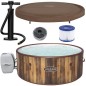 Piscina gonflabila rotunda SPA, 7 persoane, accesorii, sistem airjet/180 duze, rezistenta intemperii, 1123L