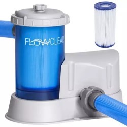 Pompa filtrare piscina, accesorii incluse, 5678l/h, 83W, 220/240V, 33x32cm, 5kg, albastru/gri