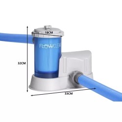 Pompa filtrare piscina, accesorii incluse, 5678l/h, 83W, 220/240V, 33x32cm, 5kg, albastru/gri