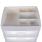 Organizator cosmetice, 3 sertare, 6 compartimente, plastic, 27x23,5x17 cm