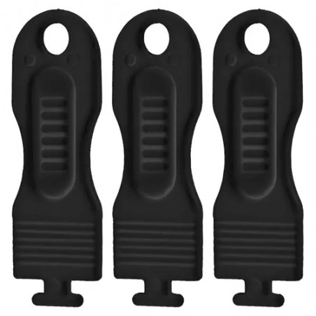 Protectii priza, set 15 bucati, 3 chei incluse, plastic, negru
