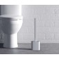 Set perie/suport wc, maner ergonomic, flexibila, adeziv prindere, silicon, 36x9,5x4cm, alb/gri