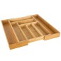 Organizator tacamuri, 8 compartimente, sertar glisant, bambus/MDF, 50x45,5x4,6 cm, maro