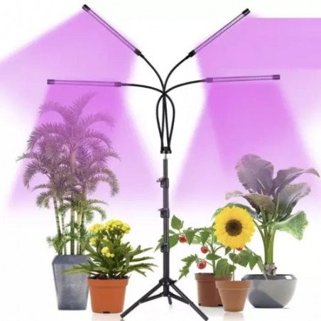 Lampa crestere plante, 20 LED-uri, lumina rosie/albastra, timer, 3 moduri iluminare, 10 trepte intensitate, unghi reglabil