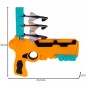 Pistol lansator avioane pentru copii, 3 avioane incluse, rezistenta socuri, non-toxic, plastic, multicolor
