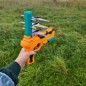 Pistol lansator avioane pentru copii, 3 avioane incluse, rezistenta socuri, non-toxic, plastic, multicolor