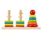 Sortator puzzle pentru copii, 14 piese incluse, 3 forme, stimuleaza creativitatea, lemn, multicolor