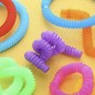 Set 10 tuburi senzoriale, plastic flexibil multicolor, stimuleaza abilitatile motorii, 15 - 51,5x2 cm