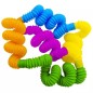 Set 10 tuburi senzoriale, plastic flexibil multicolor, stimuleaza abilitatile motorii, 15 - 51,5x2 cm