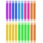 Set 20 tuburi senzoriale, multicolor, stimuleaza abilitatile motorii, 7 culori, plastic, 16,5 - 51,5x2 cm