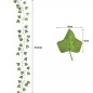 Ghirlanda artificiala iedera decorativa, 6 siruri, 81 de frunze, lungime 12.6 m, verde