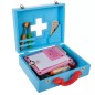 Set accesorii stomatolog pentru copii, 43 piese, valiza cu maner transport, 25x20x8,5 cm, multicolor