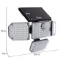 Lampa solara cu panou exterior, 181 LED-uri, lumina alb rece, 4 moduri iluminare, telecomanda, senzor miscare, 2400mAh, ABS Lampa solara cu panou exterior, 181 LED-uri, lumina alb rece, 4 moduri iluminare, telecomanda, senzor miscare, 2400mAh, ABS