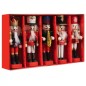 Figurine decorative pentru brad, 5 figurine spargatorul de nuci, snur prindere, lemn, 13x4 cm, multicolor Figurine decorative pentru brad, 5 figurine spargatorul de nuci, snur prindere, lemn, 13x4 cm, multicolor