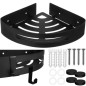 Raft colt pentru baie, otel inoxidabil, 20x29x4,5 cm, negru Raft colt pentru baie, otel inoxidabil, 20x29x4,5 cm, negru