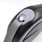 Lesa retractabila automata pentru caini, lungime 5 m, buton blocare, maner ergonomic, banda reflectorizanta, negru/gri