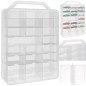 Cutie depozitare masinute pentru copii, 46 compartimente, cleme prindere, 33x25x8,5 cm, transparent Cutie depozitare masinute pentru copii, 46 compartimente, cleme prindere, 33x25x8,5 cm, transparent