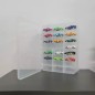Cutie depozitare masinute pentru copii, 46 compartimente, cleme prindere, 33x25x8,5 cm, transparent Cutie depozitare masinute pentru copii, 46 compartimente, cleme prindere, 33x25x8,5 cm, transparent