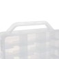 Cutie depozitare masinute pentru copii, 46 compartimente, cleme prindere, 33x25x8,5 cm, transparent
