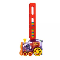 Tren interactiv pentru copii, 60 piese domino, plastic multicolor