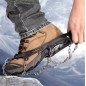 Crampoane pentru pantofi de munte, marime 44-47, flexibile, husa transport, otel si silicon, set 8 buc