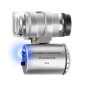 Mini microscop de buzunar, lumina LED si UV, 60X, husa piele ecologica
