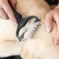 Perie tuns pentru caini si pisici, maner ergonomic, universala, reduce caderea parului, negru