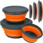 Boluri pliabile bucatarie, set 3 bucati, 0,4/0,85/1,65L, plastic/silicon, gri/portocaliu