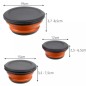 Boluri pliabile bucatarie, set 3 bucati, 0,4/0,85/1,65L, plastic/silicon, gri/portocaliu