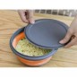 Boluri pliabile bucatarie, set 3 bucati, 0,4/0,85/1,65L, plastic/silicon, gri/portocaliu