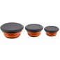 Boluri pliabile bucatarie, set 3 bucati, 0,4/0,85/1,65L, plastic/silicon, gri/portocaliu