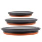 Boluri pliabile bucatarie, set 3 bucati, 0,4/0,85/1,65L, plastic/silicon, gri/portocaliu