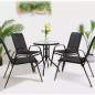 Set 4 scaune gradina, rezistenta intemperii, rezistenta UV, otel, 55x70x92 cm, negru Set 4 scaune gradina, rezistenta intemperii, rezistenta UV, otel, 55x70x92 cm, negru