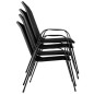 Set 4 scaune gradina, rezistenta intemperii, rezistenta UV, otel, 55x70x92 cm, negru Set 4 scaune gradina, rezistenta intemperii, rezistenta UV, otel, 55x70x92 cm, negru