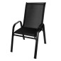 Set 4 scaune gradina, rezistenta intemperii, rezistenta UV, otel, 55x70x92 cm, negru