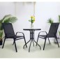 Set masa si doua scaune pentru balcon/gradina, rezistenta intemperii si UV, otel, negru