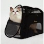 Geanta pentru transport caini/pisici, cu ventilatie, maner ergonomic, fermoar, 4 roti, curea umar reglabila, 30x25x50 cm, negru