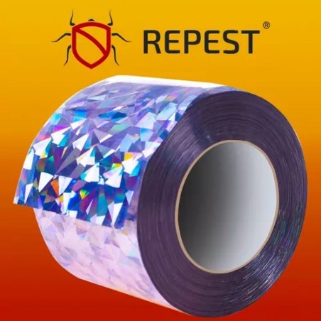 Banda reflectorizanta pentru alungat pasari, lungime 50 metri, latime 5 cm, argintiu
