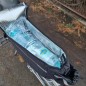 Geanta termica pentru portbagaj bicicleta, benzi reflectorizante, maner transport, poliester/folie aluminiu, negru
