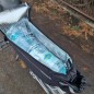 Geanta termica pentru portbagaj bicicleta, benzi reflectorizante, maner transport, poliester/folie aluminiu, negru
