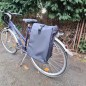 Geanta portbagaj bicicleta, 2 compartimente, impermeabila, benzi reflectorizante, 54x27x14 cm, negru