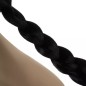 Peruca femei par sintetic, 2 codite impletite, circumferinta cap 52,7 - 57,3 cm, negru