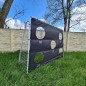 Poarta fotbal, kit montare inclus, 5 spatii gol, metal/cauciuc/poliester, 170x240x85 cm