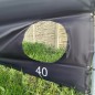 Poarta fotbal, kit montare inclus, 5 spatii gol, metal/cauciuc/poliester, 170x240x85 cm
