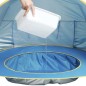 Cort de plaja cu piscina pentru copii, protectie UV, poliester, 56x56x3cm, albastru/galben Cort de plaja cu piscina pentru copii, protectie UV, poliester, 56x56x3cm, albastru/galben